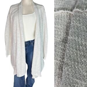 Rose Knox Open Shimmery Cardigan Sweater Boho Raw Hem Small